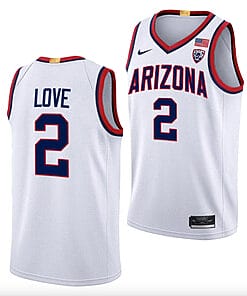 Caleb Love Jersey #2 Arizona Wildcats College Basketball White