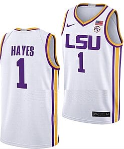 Cam Hayes Jersey #1 LSU Tigers College Basketball Limited White