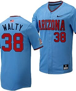 Cam Walty Jersey #38 Arizona Wildcats Replica Baseball Full-Button Light Blue