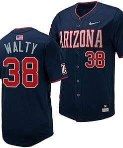 Cam Walty Jersey #38 Arizona Wildcats Replica Baseball Full-Button Navy