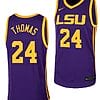 Cameron Thomas Jersey #24 LSU Tigers College Basketball Purple Replica