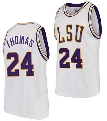 Cameron Thomas Jersey #24 LSU Tigers College Basketball White Replica