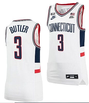 Caron Butler Jersey #3 UConn Huskies College Basketball Alumni White