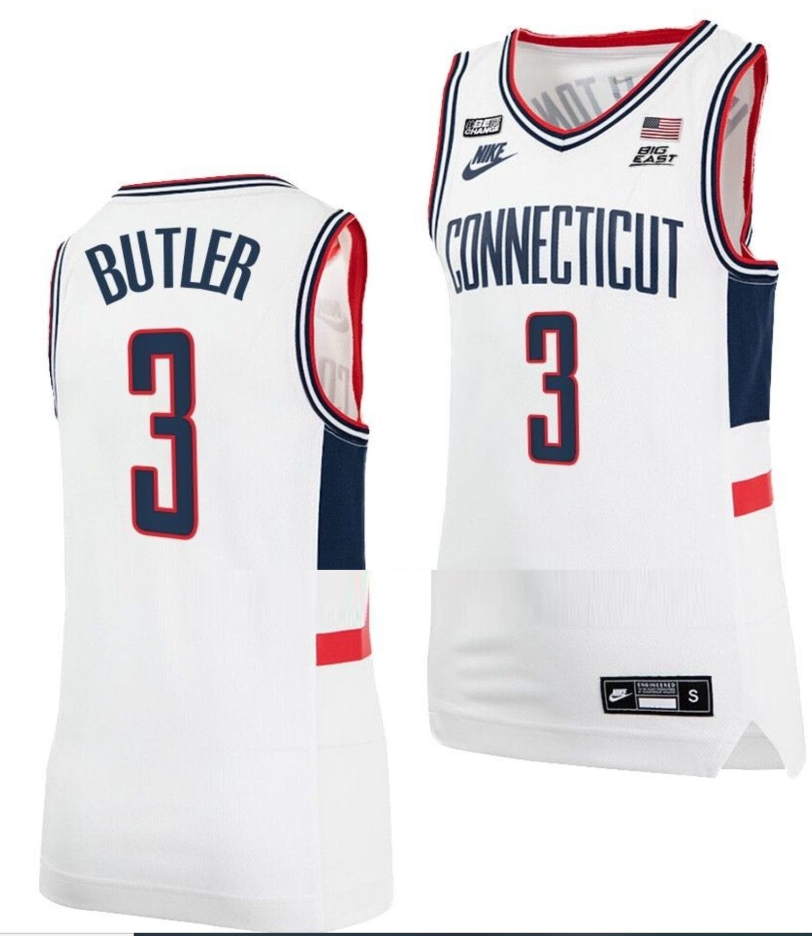 Caron Butler Jersey #3 UConn Huskies College Basketball Alumni White