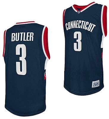 Caron Butler Jersey #3 UConn Huskies College Basketball Navy Retro