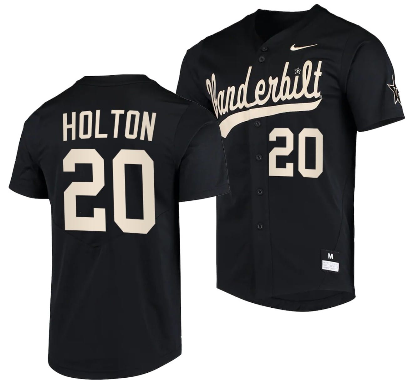 Carter Holton Jersey #20 Vanderbilt Commodores College Baseball Replica Black