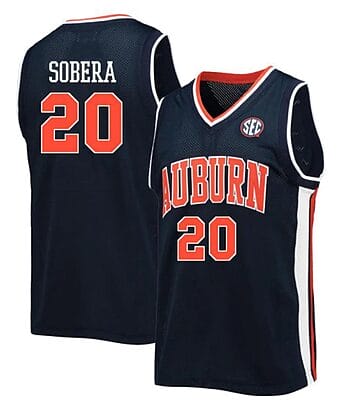 Carter Sobera Jersey #20 Auburn Tigers College Basketball Navy