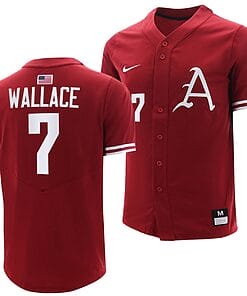 Cayden Wallace Jersey #7 Arkansas Razorbacks College Baseball Cardinal