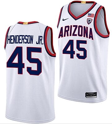 Cedric Henderson Jr Jersey #45 Arizona Wildcats College Basketball Limited White
