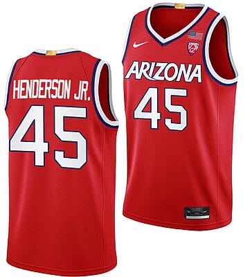 Cedric Henderson Jr Jersey #45 Arizona Wildcats College Basketball Red