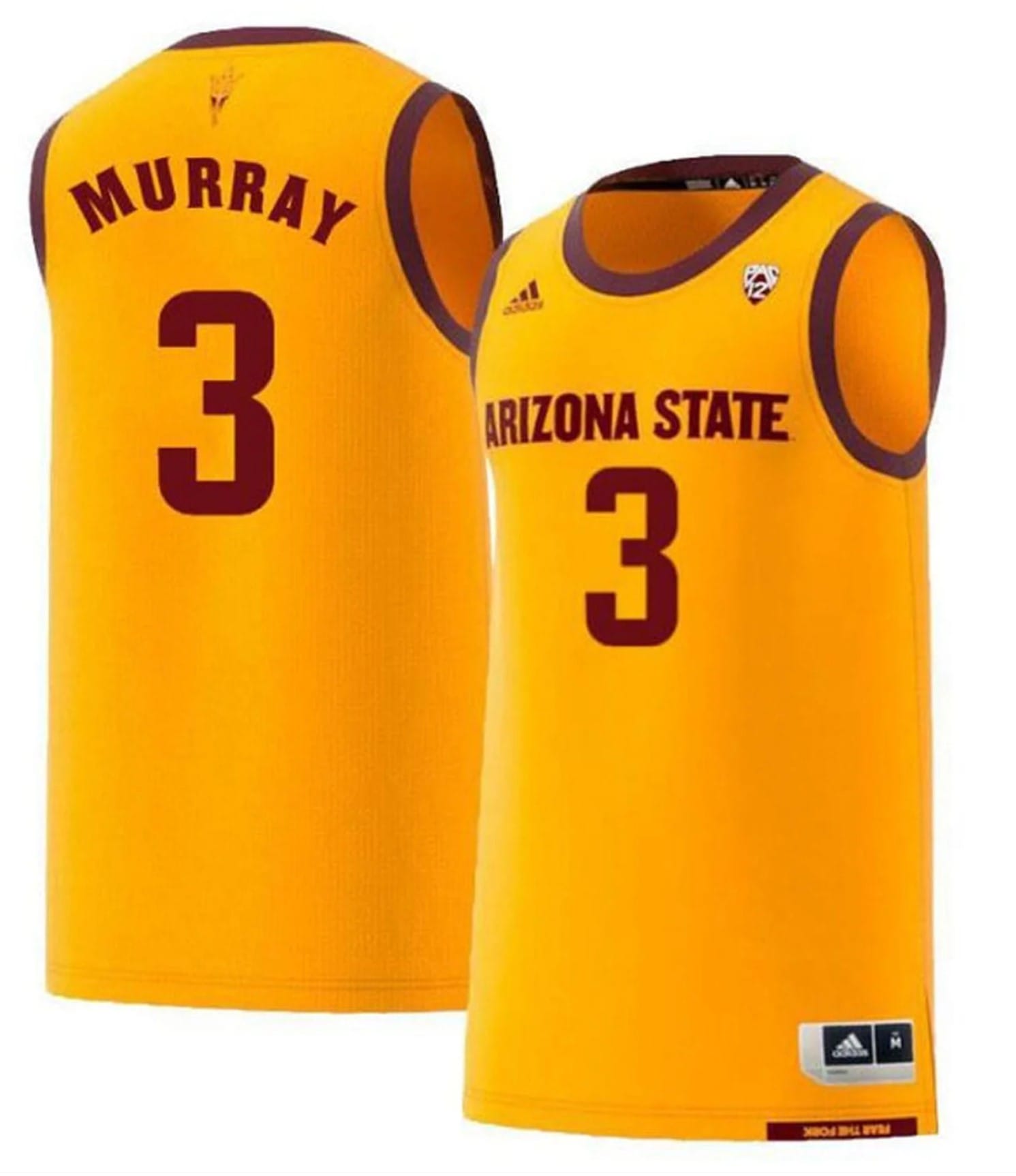 Chance Murray Jersey Arizona State Sun Devils College Basketball Yellow #3