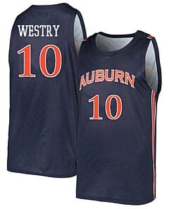 Chance Westry Jersey #10 Auburn Tigers College Basketball Navy