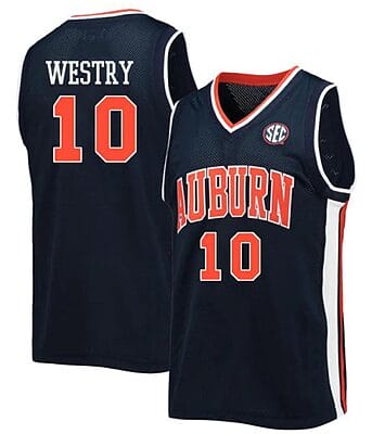 Chance Westry Jersey #10 Auburn Tigers College Basketball Navy