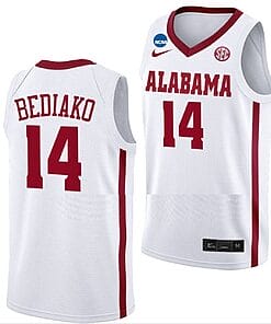 Charles Bediako Jersey Alabama Crimson Tide College Basketball 2023 NCAA March Madness White #14
