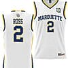 Chase Ross Jersey #2 Marquette Golden Eagles NIL Basketball Lightweight White