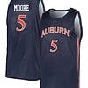 Chris Moore Jersey #5 Auburn Tigers College Basketball Navy