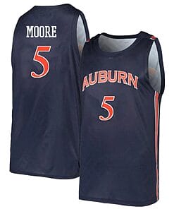 Chris Moore Jersey #5 Auburn Tigers College Basketball Navy