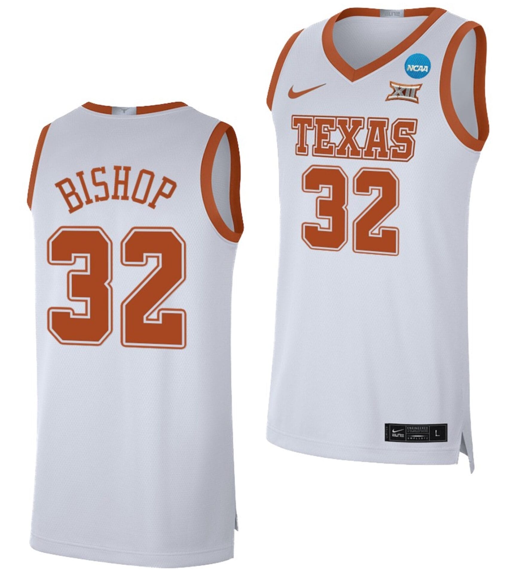 Christian Bishop Jersey Texas Longhorns College Basketball 2023 NCAA March Madness White #32