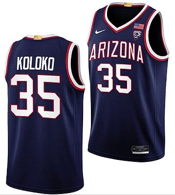 Christian Koloko Jersey #35 Arizona Wildcats College Basketball Limited Green