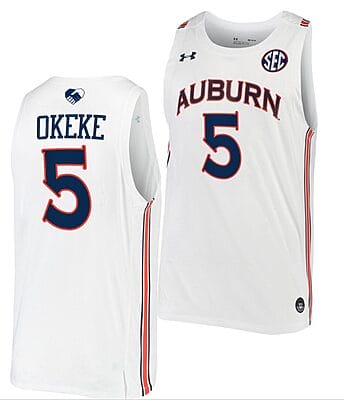 Chuma Okeke Jersey #5 Auburn Tigers College Basketball White