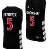 Cincinnati Bearcats CJ Fredrick Jersey #5 Black Basketball Unisex Replica