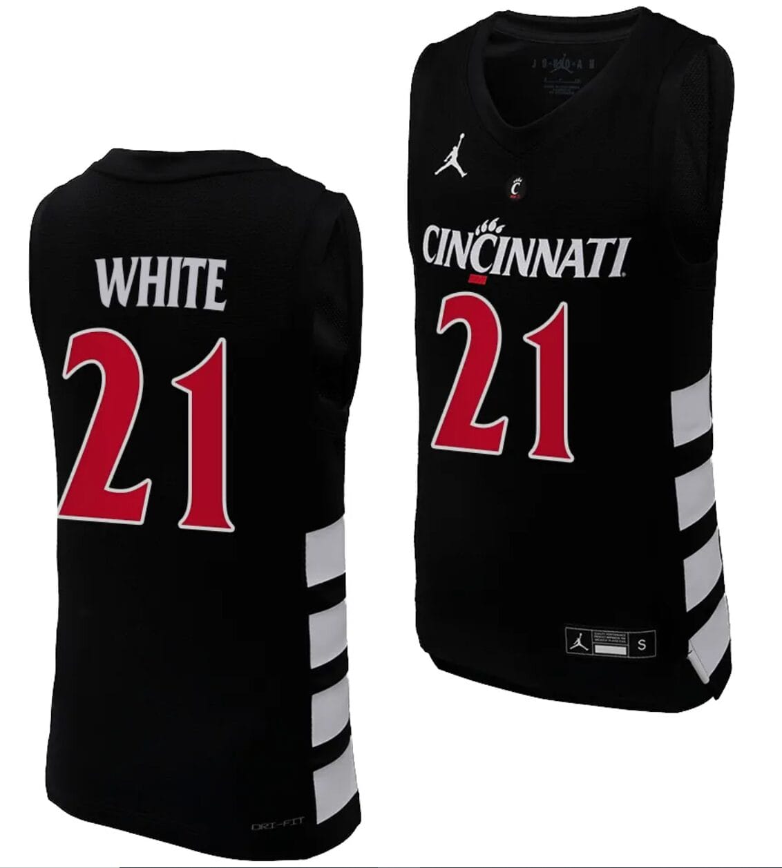 Cincinnati Bearcats James White Jersey #21 Black Basketball Unisex Replica