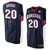 Colby Brooks Jersey #20 Gonzaga Bulldogs College Basketball Navy