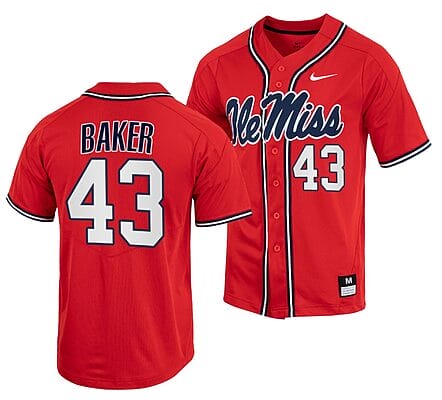 Drew Pomeranz Jersey #13 Ole Miss Rebels College Baseball Red