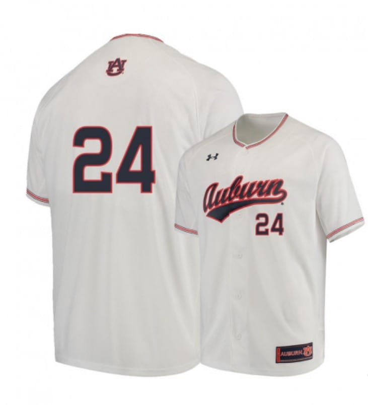Conor Davis Jersey #24 Auburn Tigers Baseball NCAA College White Alumni