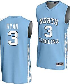 Cormac Ryan Jersey #3 UNC Tar Heels Basketball Lightweight Blue