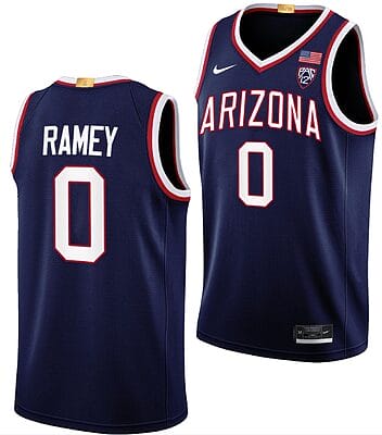 Courtney Ramey Jersey #0 Arizona Wildcats College Basketball Navy