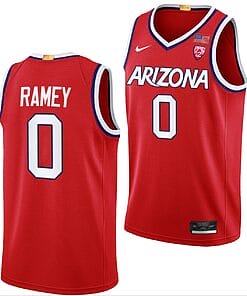 Courtney Ramey Jersey #0 Arizona Wildcats College Basketball Red