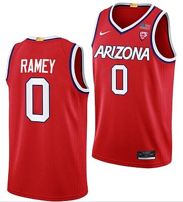 Courtney Ramey Jersey #0 Arizona Wildcats College Basketball Red
