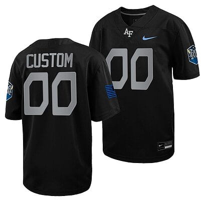Custom Air Force Falcons Jersey Name and Number Football 2022 Space Force Rivalry Alternate Black