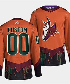Custom Arizona Coyotes Jersey Name And Number 2022-23 Reverse Retro Orange