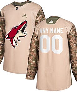 Custom Arizona Coyotes Jersey Name And Number Camo Veterans Day Practice