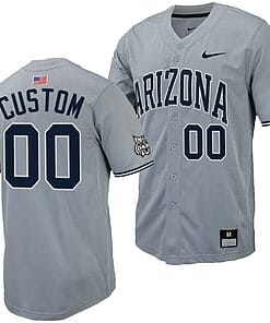 Custom Arizona Wildcats Jersey Name and Number Replica Baseball Full-Button Gray