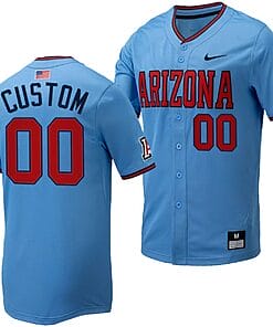 Custom Arizona Wildcats Jersey Name and Number Replica Baseball Full-Button Light Blue