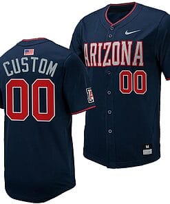 Custom Arizona Wildcats Jersey Name and Number Replica Baseball Full-Button Navy