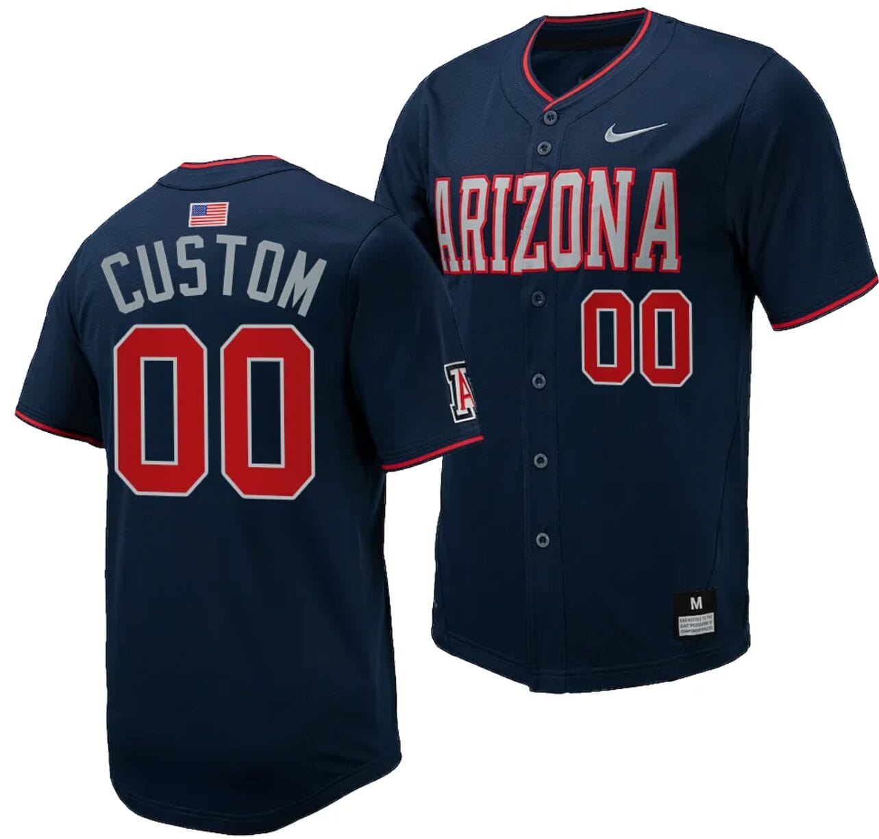 Custom Arizona Wildcats Jersey Name and Number Replica Baseball Full-Button Navy