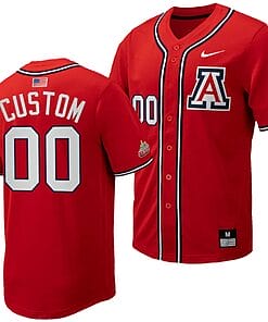 Custom Arizona Wildcats Jersey Name and Number Replica Baseball Full-Button Red