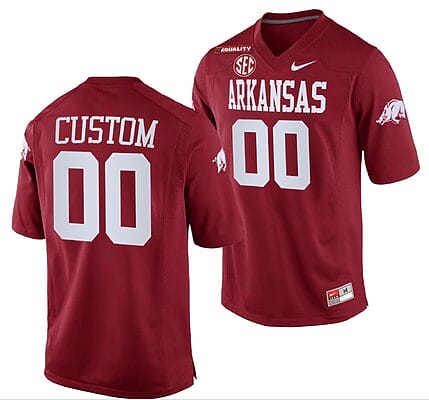 Custom Arkansas Razorbacks Jersey Name and Number NCAA College Football 2022 Liberty Bowl Equality Cardinal