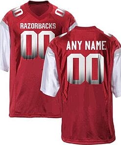 Custom Arkansas Razorbacks Jersey Name and Number NCAA College Football Red Style 1
