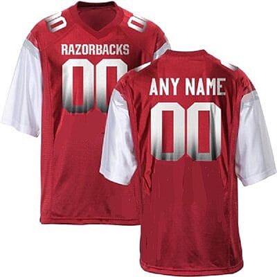 Custom Arkansas Razorbacks Jersey Name and Number NCAA College Football Red Style 1