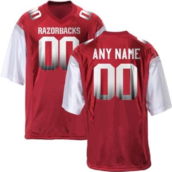 Custom Arkansas Razorbacks Jersey Name and Number NCAA College Football Red Style 1
