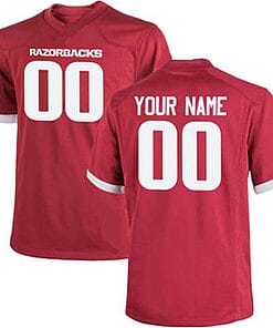 Custom Arkansas Razorbacks Jersey Name and Number NCAA College Football Red Style 2