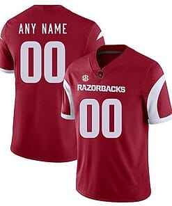 Custom Arkansas Razorbacks Jersey Name and Number NCAA College Football Replica Red