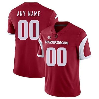 Custom Arkansas Razorbacks Jersey Name and Number NCAA College Football Replica Red