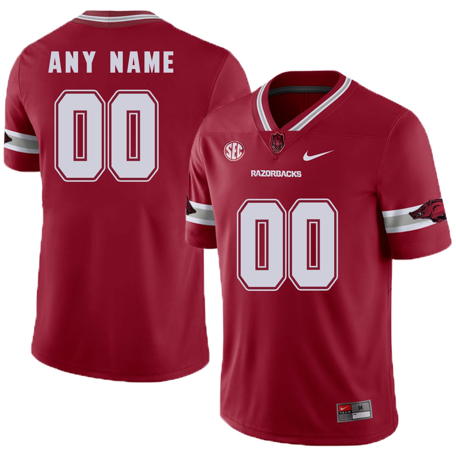 Custom Arkansas Razorbacks Jersey Name and Number NCAA College Football SEC Patch Red