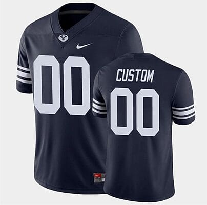 Custom BYU Cougars Jersey Name and Number NCAA College Football Navy